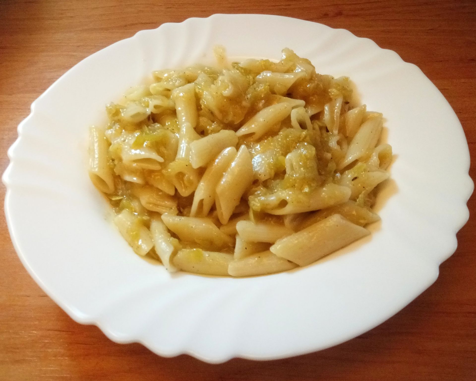 Penne cestoviny s tekvicou v tanieri