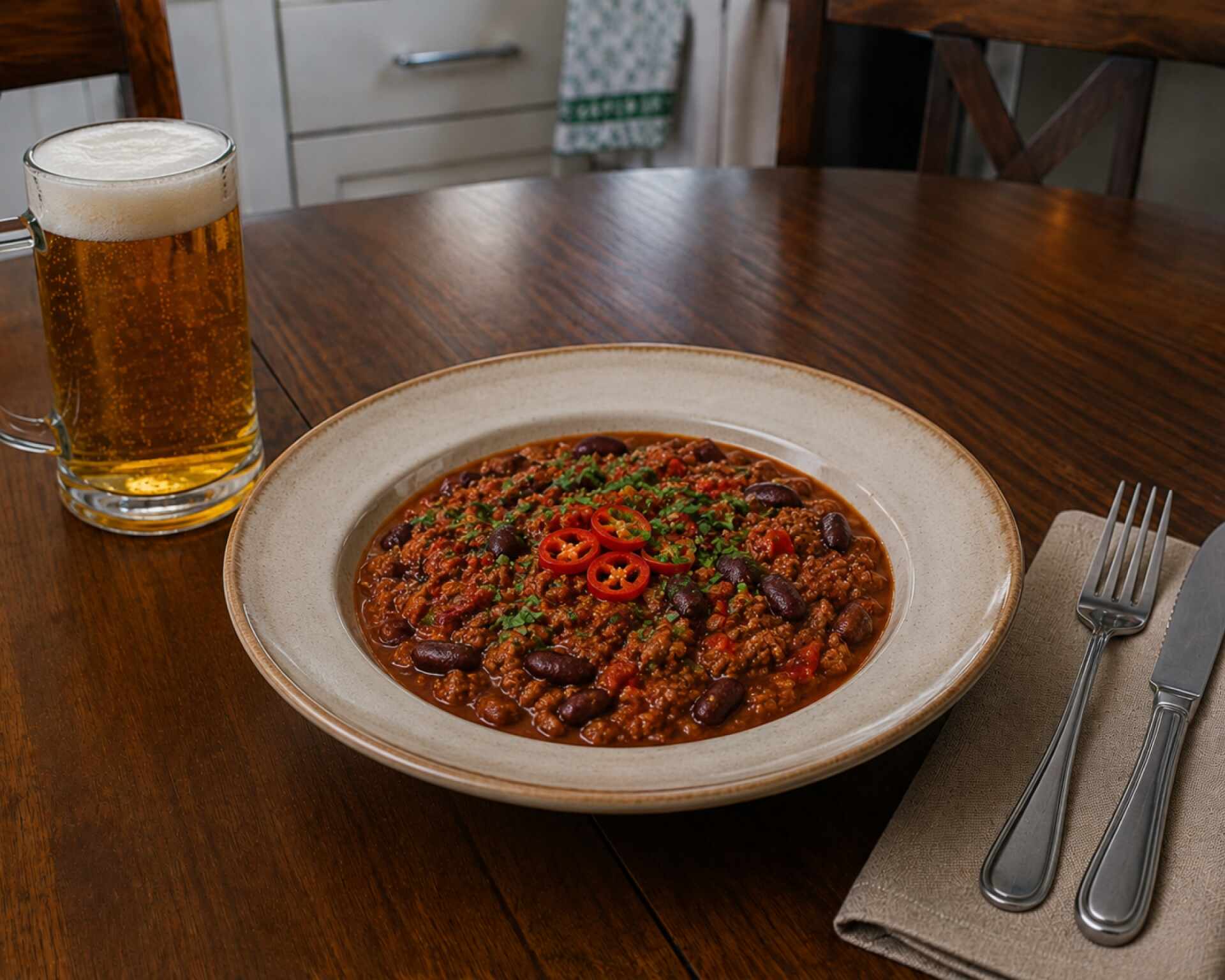 Chilli con carne s červenou aj bielou fazuľou